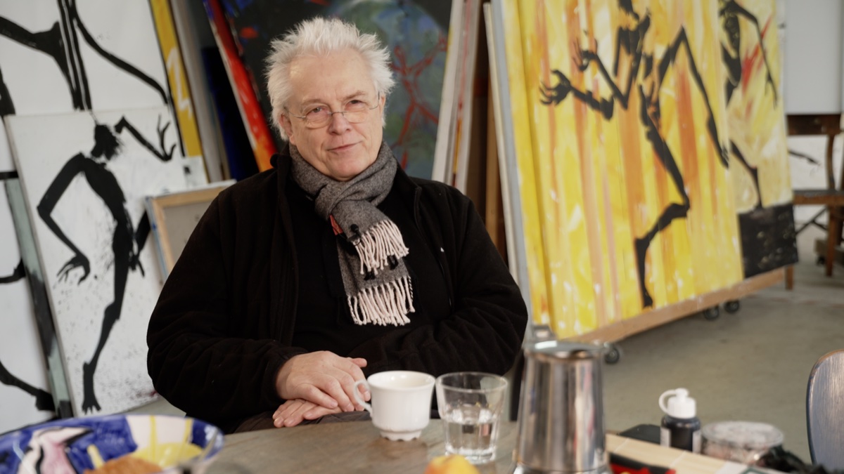 Helge Leiberg im Atelier, Berlin-Spandau